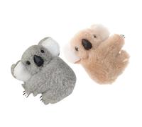 ELAYARD 2 piezas Pinzas de Pelo Koala Esponjosas Pequeñas para Mujer Accesorios Suaves y Delicados para Cabello Fino y Grueso de Unidades Colores y Gris para Fiestas y Diario