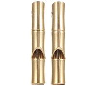 ELAYARD 2 piezas Silbatos de Latón Colgantes Pequeños para Senderismo y Supervivencia Silbatos de Sonido Fuerte para Deportes Llavero Decorativo y Seguridad al Aire
