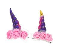 ELAYARD 2 Piezas Unidades Pinzas para Cabello de Unicornio para Clip Decorativo para Fiestas de Halloween y Cosplay Accesorio Duradero y Antideslizante para Cabello Infantil
