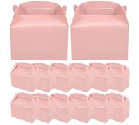 ELAYARD 20 Cajas para Dulces de Fiesta con Asa Papel Kraft Resistente Tamaño Pequeño Color Rosa Ideales para Cumpleaños Shower y Regalos Infantiles