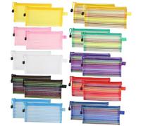 ELAYARD 20 Piezas Bolsa para Lápices Resistente y Multifuncional de Lona Estuche Portátil con Cremallera para Uso Diario Paquete de Unidades para Escuela Oficina y Viaje Color Aleatorio