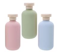 ELAYARD 3 piezas Botellas de Viaje Cosméticas de Multicolor con Tapa Abatible Recipientes Plásticos Rellenable y Prueba de Fugas para Champú Gel y Loción Portátil