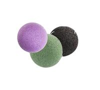 ELAYARD 3 piezas Esponjas Faciales Naturales de para Limpieza Suave y Exfoliación Diaria Veganas y Biodegradables Colores Negro Verde y Cuidado Facial para Sensible