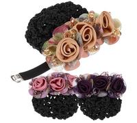 ELAYARD 3 piezas Redecillas para Moño con Diseño Floral Clips para Cabello de Mujer Accesorios para Auxiliar de Enfermería Tocados para Pelo Malla Resistente y Cómoda para Ballet y
