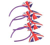 ELAYARD 3piezas Diademas Para Fans De Fútbol Con Diseño De Bandera Del Reino Unido Lazo Grande Decorativo Elástico Cómodo y Resistente Accesorios De Cabello Para Eventos y Fiestas Temática