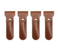 ELAYARD 4 Piezas Estuche para Maquinilla de Afeitar de Seguridad Manual 4 Piezas, Funda de PU Marrón Grande, Protector Portátil para Cabezales de Afeitadora, Accesorio de Viaje y