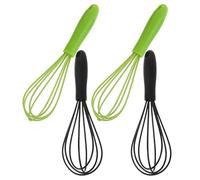 ELAYARD 4 piezas Mini Batidor de Silicona y Acero Inoxidable para Cocina y Repostería Mango Ergonómico para Batir Huevos Crema y Salsas Herramienta Compacta y Resistente para Mezclar y