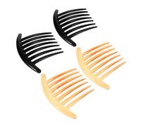 ELAYARD 4 piezas Peines Laterales Franceses para Peinados con Diseño Lunar de Peines Insertables de Dientes Negro y Marrón Resistentes y Cómodos para Cabello y Rizado Sujeción Segura para