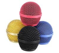 ELAYARD 4 piezas Rejilla Micrófono Colorida Cubierta Malla Resistente Compatible para Micrófonos Profesionales con Instalación Sencilla