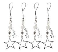 ELAYARD 4 Piezas Star Phone Charm Keychain Mobile Phone Bracelet Strap Anti-lost Wrist Lanyard For Women Multipurpose Pendant Cameras Bags