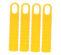 ELAYARD 4 piezas Unidades Mangos para Fregona con Funda de Agarre de Plástico Resistente para Colgar Recambio para Escobas y Mopas Color Amarillo