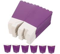 ELAYARD 50 Cajas para Palomitas de Maíz en Papel Resistente Grasa, Color Morado, Plegables y Ligeras, para Fiestas Infantiles y Eventos Sociales
