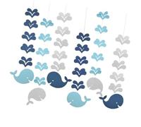 ELAYARD 6 Piezas Decoración Colgante de Aula Océano Ballenas Azules para Jardín de Infancia y Escuela Guirnalda Infantil y Fácil de Colocar