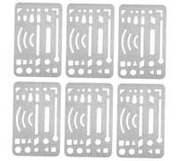 ELAYARD 6 Piezas Escudo de Borrado Acero Inoxidable Herramientas de Ingeniería Duraderas y Portátiles para Dibujo y Precisión Superficies Múltiples