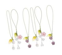 ELAYARD 6 piezas Llavero Colgante de Flores Correa Delicada Antideslizante para Móvil Accesorio Decorativo Versátil para Cámara Llaves y USB para Oficina y Viajes