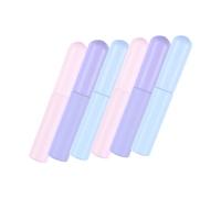 ELAYARD 6 piezas Pinceles de Silicona para Labios Aplicadores de Maquillaje Portátiles para Brillo Labial y Labial Herramientas de y Cómodas Rosa Azul