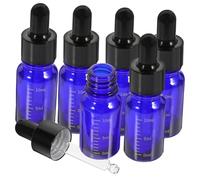 ELAYARD 6piezas Botellas De Vidrio Para Aceite Esencial Vacías Con Escala Botellas Rellenable De Vidrio Con Gotero Para Uso Viaje Suministro De Aceite Esencial