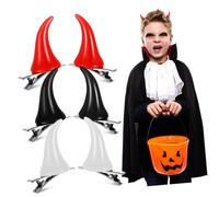 ELAYARD 6piezas Pinzas Pelo De Cuerno De Demonio Accesorios De Fiesta Para Halloween Pinzas Decorativas De Cuerno De Para Pasadores De Pelo Fino