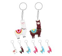 ELAYARD 8 Piezas Llavero de Alpaca Cartoon de Colores Azul Rosa Blanco y Café Llaveros Decorativos para Mochilas y Bolsos Accesorios Livianos y Portátiles para Mujeres