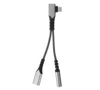 ELAYARD Adaptador USB C Jack Audio con Diseño Curvado Compatible con Dispositivos Type C Transmisión para Música y Llamadas Color Metalizado Carga Rápida