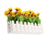ELAYARD Adorno de Flores Artificiales Girasol con Maceta y Decoración para Jardín Oficina y Hogar Plantas Falsas para Interior y Exterior Arreglo Floral Sintético Fácil de Mantener