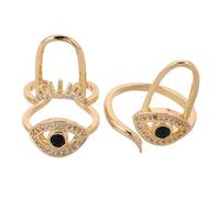 ELAYARD Anillos para Uñas de Mujer 2 Piezas Punta de Diamante de Imitación Mal de Ojo, Anillos Ajustables de Metal para Manicura, Joyas de Clavo para Decoración y Fiesta