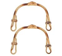 ELAYARD Asas de Tetera de Ratán en Forma de U, Tamaño Pequeño 9-11 Cm, Color Negro Ahumado, 2 Piezas de Repuesto para Teteras de Cerámica, Accesorio Ergonómico para Ceremonia del