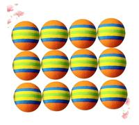 ELAYARD Bolas de Golf de Práctica Rayas Multicolor, 12 Piezas de Eva Ligera y Duradera, Balones de Entrenamiento para Interior y Mascotas, Balón de Ejercicio para Niños y Juegos