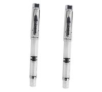 ELAYARD Bolígrafo Pistón Recargable 0.5 Mm Tinta Líquida Transparente, Escritura Precisa y Suave Para Oficina, Escuela y Caligrafía Profesional, Set De 2 Unidades