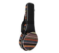 ELAYARD Bolsa para Mandolina Estilo Étnico Tejido Grueso Acolchado y Algodón, Mochila Musical Asas y Correas Ajustables, Bolso de Almacenamiento para Instrumentos Bolsillo Frontal Grande