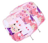 ELAYARD Bolsa Período Compacta y Portátil 2 Piezas Color Rosa Diseño de Gato Multiusos para Toallas Sanitarias Almacenamiento Higiénico y Viaje Ligera y Fácil de Llevar