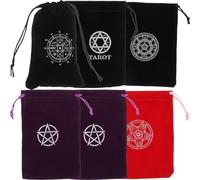 ELAYARD Bolsas de Tarot Cordón 6 Unidades Sacos de Tela para Guardar Cartas del Tarot y Joyería Pequeña Bolsa Organizadora de Accesorios para Regalos y Viaje