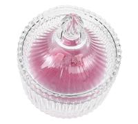 ELAYARD Borla Grande para Polvos con Recipiente de Vidrio, y Cómoda, Diseño Femenino con Lazo Rosa, Adecuado para Aplicar Polvos Rostro y Cuerpo