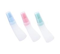 ELAYARD Botella De Aceite De Silicona Con Cepillo Para Barbacoa 3piezas Accesorios De Cocina Resistente a Fugas Materiales Seguros Adecuado Para Cocinar y Asar Colores Nórdicos
