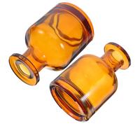 ELAYARD Botellas Difusoras de Vidrio Cilíndricas Ámbar de 100 Ml, 2 Piezas, Rellenables y Vacías para Difusor de Caña, Frascos para Aceites Esenciales y Aromaterapia en Hogar y Oficina