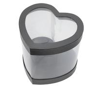 ELAYARD Caja de Embalaje para Ramo en Forma de Corazón Mini Caja Transparente para Flores Decorativa Negra para Regalos y Arreglos en Cumpleaños Bodas y San Valentín