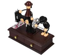 ELAYARD Caja de Música Mini Máquina de Coser Vintage Adorno Decorativo para Escritorio Juguete Musical para Cumpleaños Diseño Artesanal Detallado Sonido Claro y Agradable Decoración