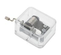 ELAYARD Caja de Música Retro Transparente de Mano Mini Caja Musical Creativa Plateada para Cumpleaños Adorno Delicado y Práctica Decoración para Escritorio Obsequio Especial Artesanal