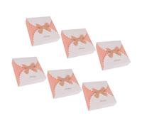 ELAYARD Caja para Dulces de Cartulina Rosa Lazo Dorado 6 Unidades Caja para Envolver Bombones y Pasteles Contenedor Portátil Adecuado para Fiestas Infantiles y Regalos