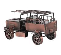 ELAYARD Camión de Bomberos Antiguo de Metal Fundido a Presión Decoración Vintage Retro para Hogar y Bar Modelo Coleccionable de Vehículo Clásico Color Cobre Estatua Decorativa para