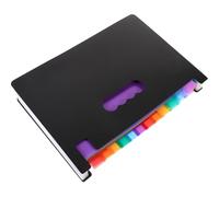 ELAYARD Carpeta Organizadora Expandible Tipo Acordeón A4 25 Compartimentos, Color Negro Arcoíris, Carpeta de Archivos Portátil y Multifuncional para Oficina, Hogar y Viajes