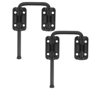 ELAYARD Cerradura para Puerta Corrediza de Vidrio Negra con Pestillo Deslizante Flexible a Prueba de Mascotas, Juego de 2 Piezas con Tornillos para Seguridad en Patio y Granero