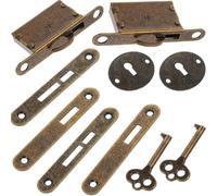 ELAYARD Cerraduras para Joyero y Cajas de Madera, 2 Juegos Llaves para Armarios y Muebles Pequeños, Cerraduras Vintage para Uso en Cajas Decorativas