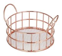 ELAYARD Cesta de Almacenamiento de Metal Rosa Dorado Cesta Organizadora Multifuncional para Escritorio Caja de Rejilla Metálica para Cosméticos Joyas y Artículos Diversos Adecuado