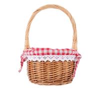 ELAYARD Cesta De Mimbre Con Asa Cesta Tejida a Mano De Sauce Natural Para Almacenamiento Y Decoración De Regalo Picnic Camping Y Fiestas Al Aire Libre 9.05 X 5.51 X 5.51 in