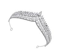 ELAYARD Coroa de Novia de Perlas y Cristales para Boda Tocado de Rhinestones para Mujeres y Niñas Accesorio Elegante para Plata