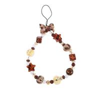 ELAYARD Correa para Teléfono Móvil de Muñeca Vintage Cuentas y Colgante de Leopardo, Cadena Antirrobo Decorativa, Accesorio Funcional para Uso Diario, Compatible Mayoría de Teléfonos