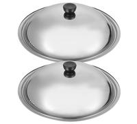 ELAYARD Cubierta Redonda Tipo Cúpula de Acero Inoxidable 34 CM para Sartenes y Cacerolas Resistente a la Corrosión Juego de 2 Piezas para Cocina Versátil