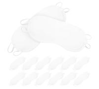 ELAYARD Cubiertas para Ojos Desechables 20 Piezas Blancas, Suaves y Ligeras, Hechas de Seda Sintética para Dormir Bien en Viajes, Siestas y Descanso Nocturno