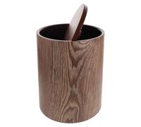 ELAYARD Cubos de Basura Grandes de Plástico PP Tapa Abatible y Diseño Retro en Color Nogal, para Cocina, Oficina y Hoteles, Papelera Mediana Acabado Madera